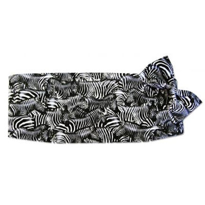 Zebra Cummerbund and Tie