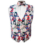 Las Vegas Playing Cards Tuxedo Vest and Bow Tie Set