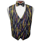 Mardi Gras Streamers Vest and Tie Set