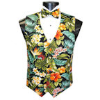 Hawaiian Floral Destination Vest and Bow Tie Set