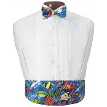 Coral Reef Cummerbund and Bow Tie Set