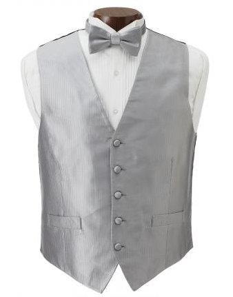Joseph Abboud Silver StripeVest and Tie Set