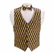 Mardi Gras Harlequin Vest and Bow Tie Set 