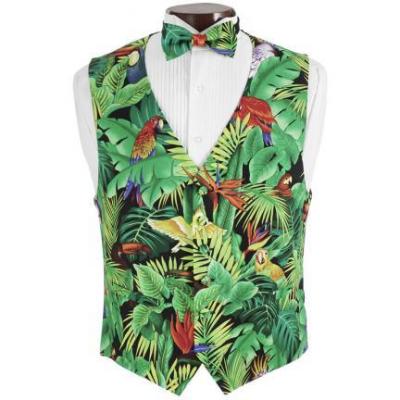 Tropical Birds Vest and Bow Tie Set