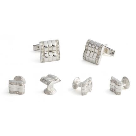 Fifth Avenue Sterling Silver Cufflink and Stud Set