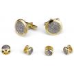Glitter Stone Cufflink and Stud Set