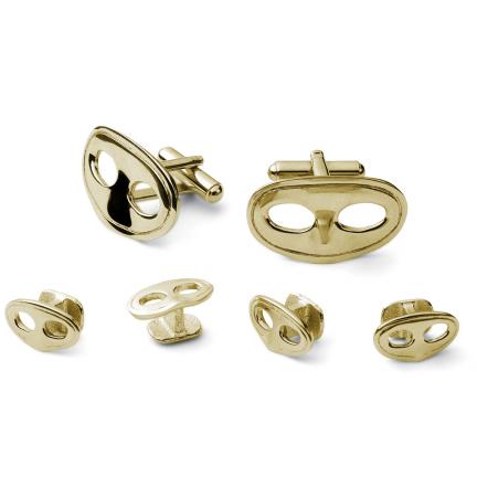 Mardi Gras Masks Cufflink and Stud Set
