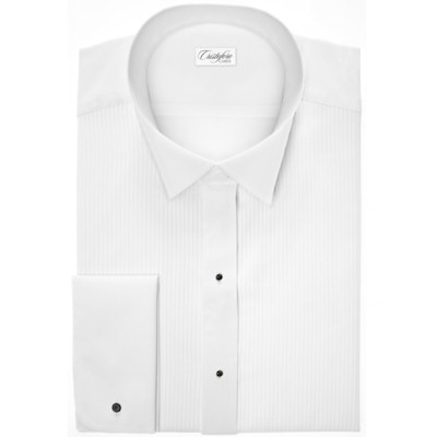 Carlo in White Wingtip Collar Tuxedo Shirt