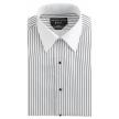 Andrew Fezza Black Striped Lay Down Collar Tuxedo Shirt