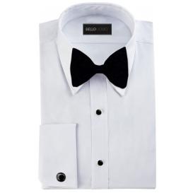 Bello Uomo Flat Front Lay Down Collar Tuxedo Shirt