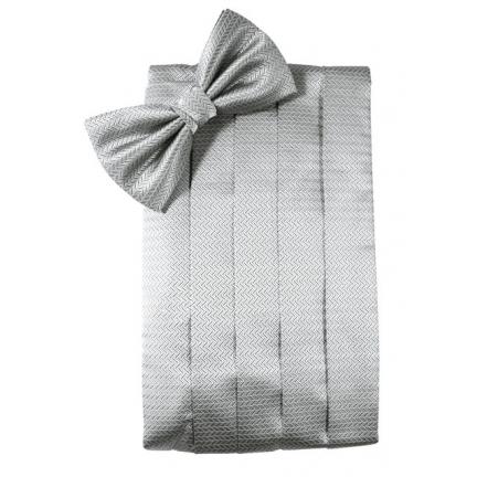 David's Formal Wear - Custom Color Herringbone Cummerbund and Bow Tie Set