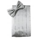 Custom Color Herringbone Cummerbund and Bow Tie Set