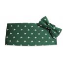 Irish Shamrocks Cummerbund and Bow Tie Set