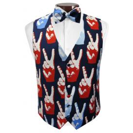 Pop Art Peace Vest and Tie Set
