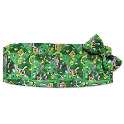 Mardi Gras Jewels Cummerbund and Tie