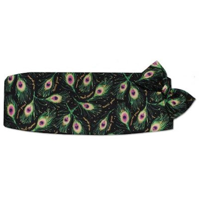 Mardi Gras Peacock Cummerbund and Tie