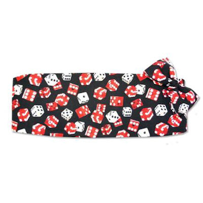 Red and White Dice Cumberbund and Tie Set