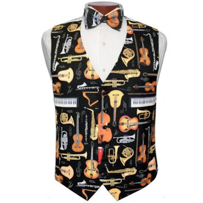 Musical Instruments Vest and Tie Set