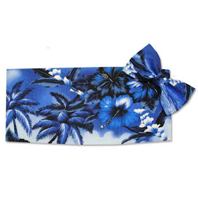 Blue Hawaiian Cummerbund and Tie