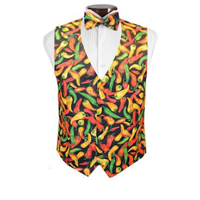 Hot n Spicy Peppers Vest and Tie Set