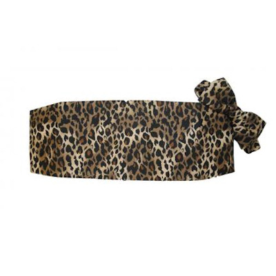 Brown Leopard Cummerbund and Bow Tie Set