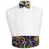 Mardi Gras Fat Tuesday Cummerbund and Bow Tie Set