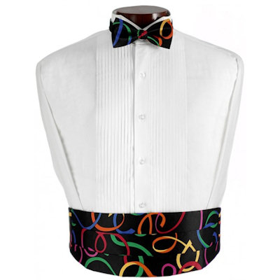 Mardi Gras Serpentine Cummerbund and Bow Tie Set