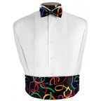 Mardi Gras Serpentine Cummerbund and Bow Tie Set