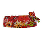 Red Hawaiian Floral Cummerbund and Bow Tie