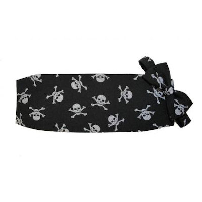 Skull and Bones Cummerbund and Bow Tie Set