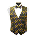 Mardi Gras Fleur de Lis Vest and Bow Tie Set