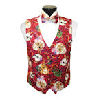 Mardi Gras Phantom Mask Vest and Bow Tie Set