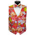 Red Hawaiian Floral Tuxedo Vest and Bow Tie