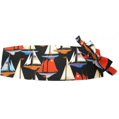 America's Cup Sailboats Cummerbund and Bow Tie Set