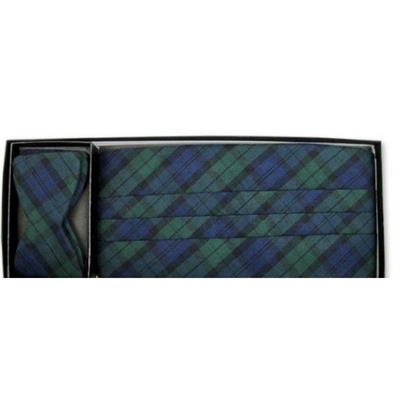 Black Watch Plaid Cummerbund and Self-tie Bow Tie