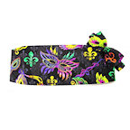 Mardi Gras Jacquard Masks and Fleur De Lis Cummerbund and Bow Tie