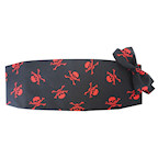 Red Skull and Cross Bones Cummerbund and Bow Tie Set