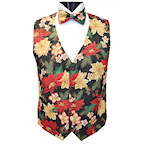 Holiday Poinsettia Vest and Bow Tie Set