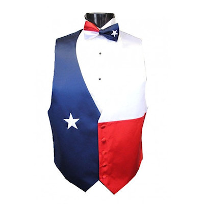 Red, White, and Blue Texas Star Vest and Bow Tie Set