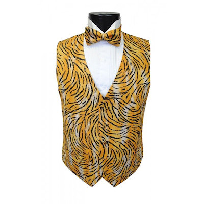 Tiger Stripes Tuxedo Vest and Tie Set