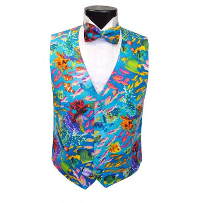 Tropical Coral Reef Vest and Bow Tie Set