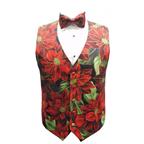 Christmas Poinsettia Vest and Bow Tie Set