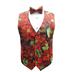 Christmas Poinsettia Vest and Bow Tie Set