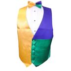 Mardi Gras Block Party Vest and Bow Tie Set