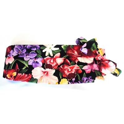 Hawaiian Island Floral Cummerbund and Bow Tie Set