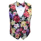 Hawaiian Island Floral Cummerbund and Bow Tie Set