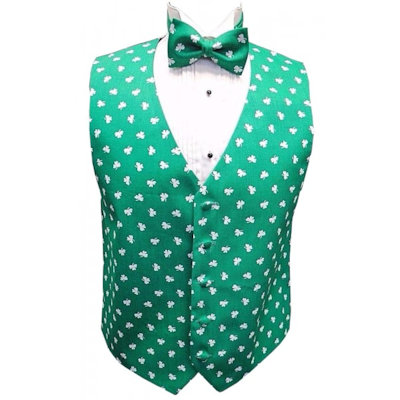 Saint Patrick's Shamrocks Vest and Tie Set