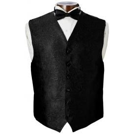 Black Crush Tuxedo Vest and Bow Tie Set