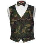 CamouflageTuxedo Vest and Bow Tie Set