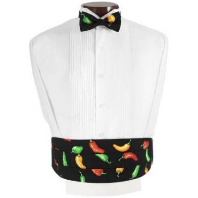 Chili Peppers Cummerbund and Bow Tie Set